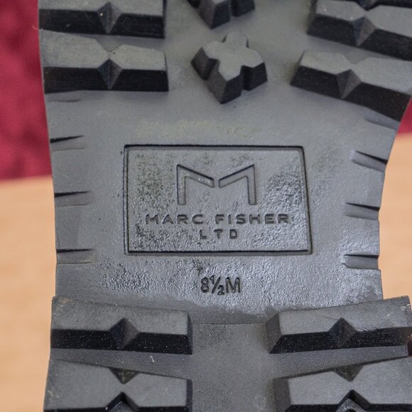 Marc Fisher Women Pirro Chelsea Platform Black Leather Ankle Boots size 8.5 - Picture 8 of 9